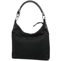 Gucci Gg Shoulder Bag Hobo Canvas Black